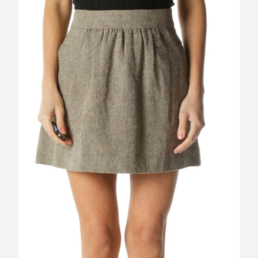 Vintage 1960s Tan Tweed Skirt